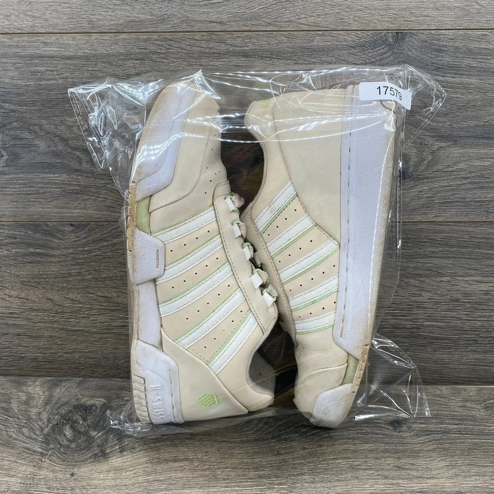 K-Swiss Gstaad Low Top Leather Tennis Sneakers Shoes Women's‎ Size 8 Beige White